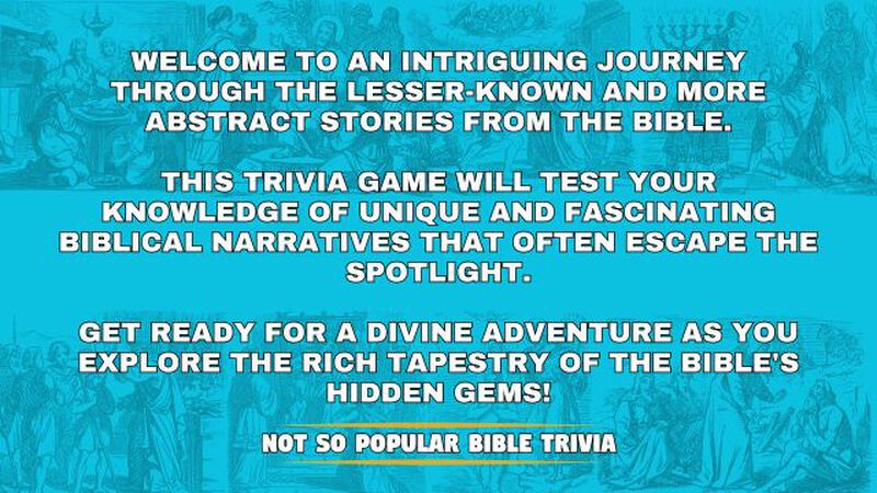 Not So Popular Bible Trivia 2